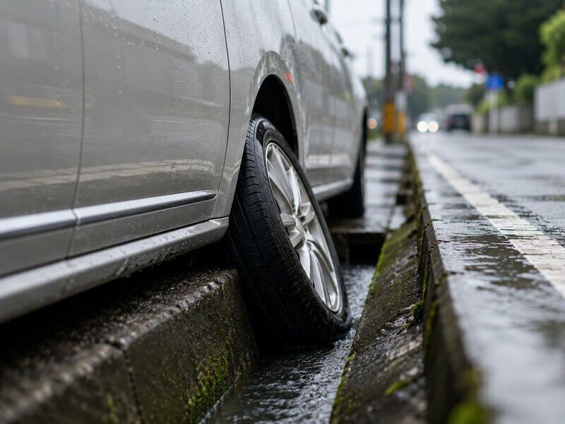 車輛落入水溝緊急吊離救援